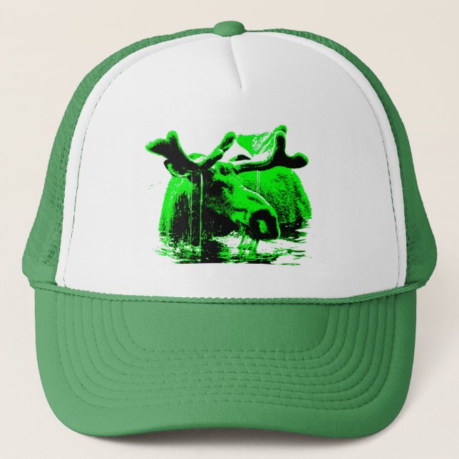 Gorra De Camionero verde de los alces (Anverso)