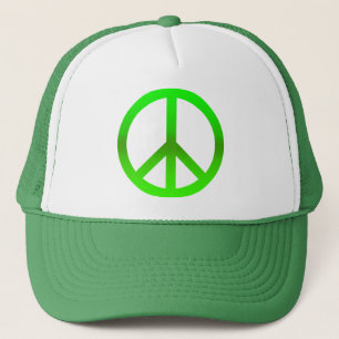 Gorra De Camionero Verde del símbolo de paz