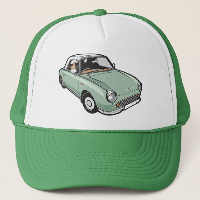 Gorra De Camionero Verde esmeralda de Nissan Figaro (Anverso)