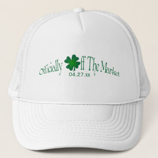 Gorra De Camionero Verde Esmeralda, Shamrock blanco fuera de la capa