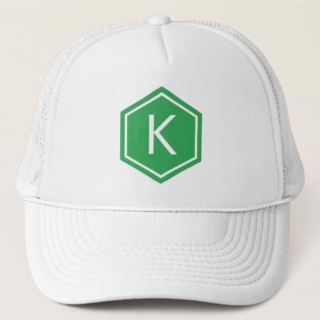 Gorra De Camionero Verde monograma moderno (Anverso)