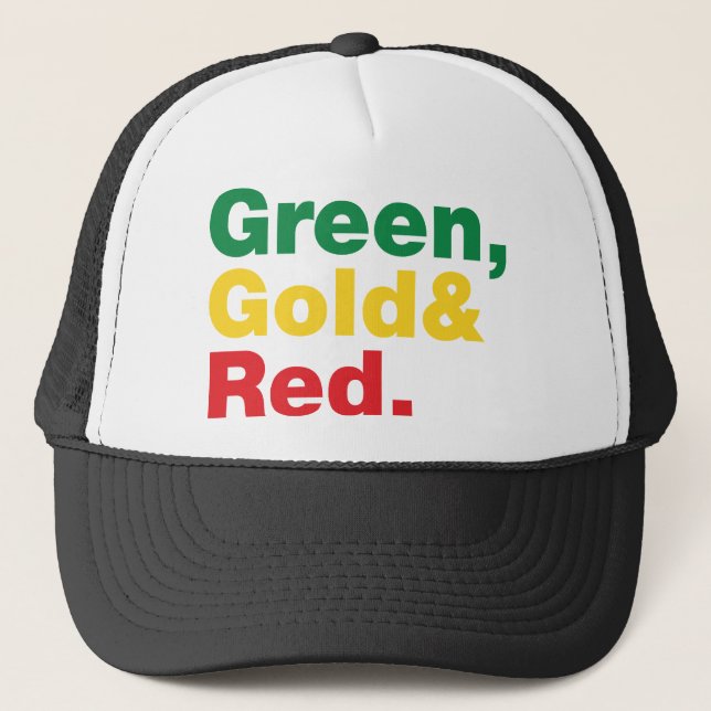 Gorra De Camionero Verde, oro y rojo (Anverso)
