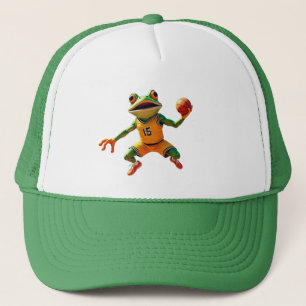 Gorra de camionero verde y blanca de Rana de Balon