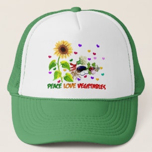 Gorra De Camionero Verduras del amor de la paz