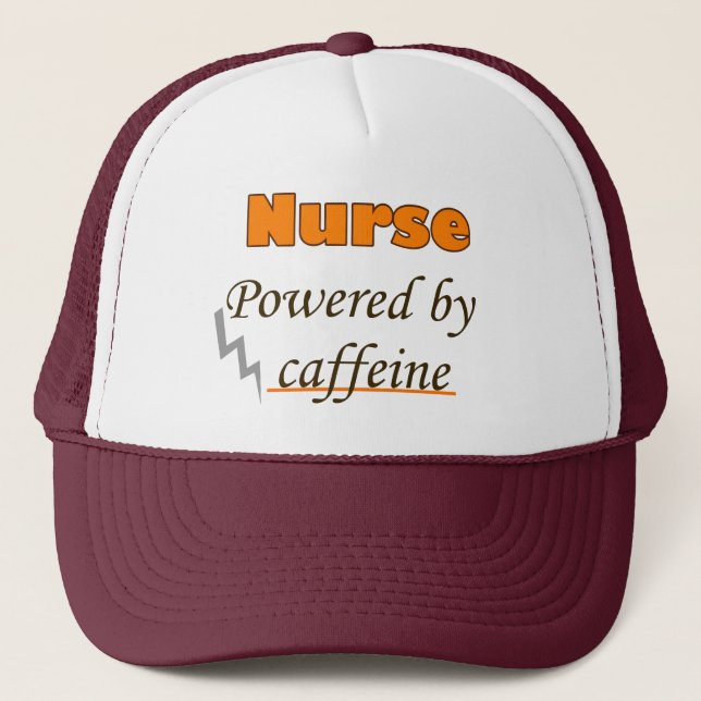 Gorra De Camionero Verpleegkundige Powered by caffeine (Anverso)