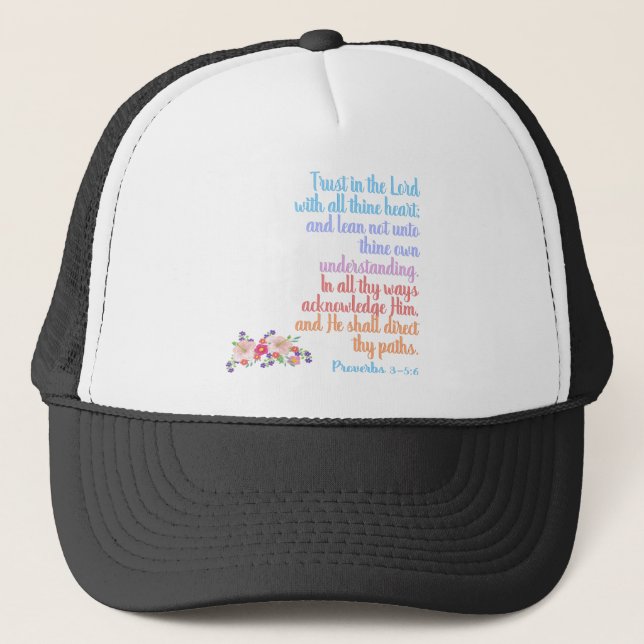 Gorra De Camionero Versículo de la Biblia de Proverbios (Anverso)