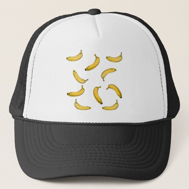 Gorra De Camionero Versión de esbozo de patrón de banana (Anverso)