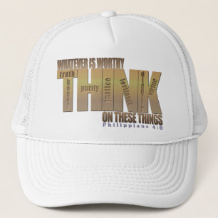Gorra De Camionero Verso de la biblia: 4:8 de los filipenses
