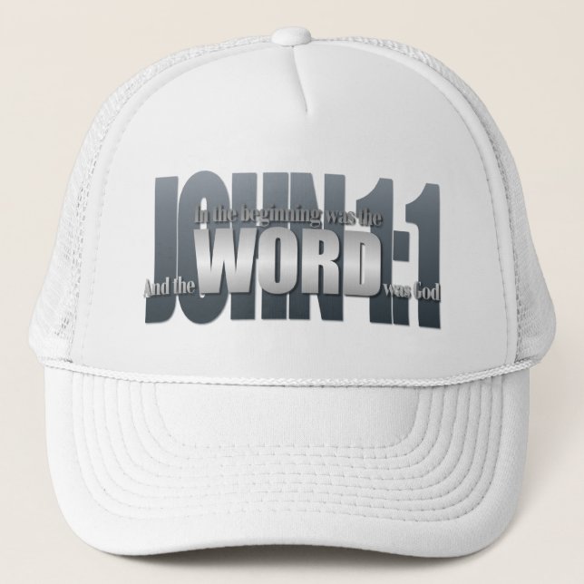 Gorra De Camionero Verso de la Biblia: Juan 1:1 (Anverso)