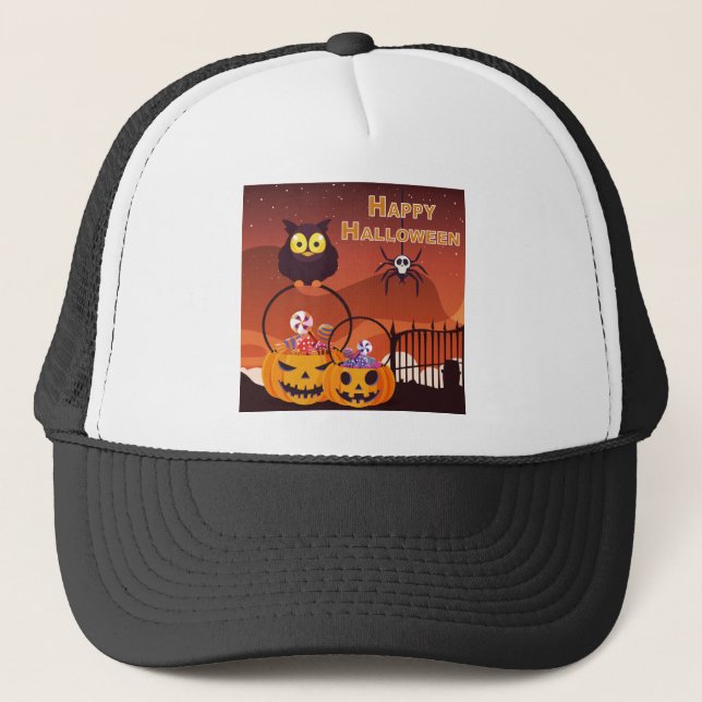 Gorra De Camionero Very Cute Happy Halloween Design (Anverso)