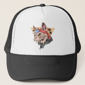 Gorra De Camionero Vet Cat Palm Trees