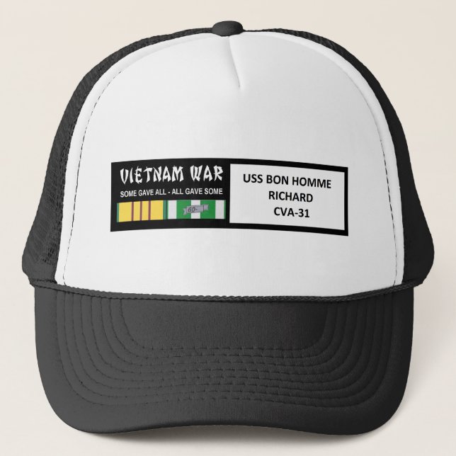 GORRA DE CAMIONERO VETERANO DE GUERRA DE USS BON HOMME RICHARD (Anverso)