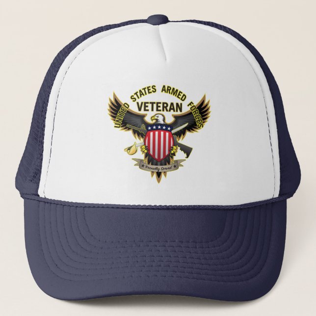 Gorra De Camionero Veterano de las Fuerzas Armadas de los Estados Uni (Anverso)