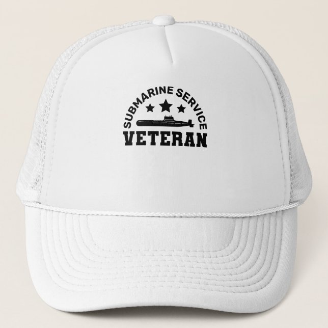 Gorra De Camionero Veterano del Servicio Submarino - Diseño Militar (Anverso)