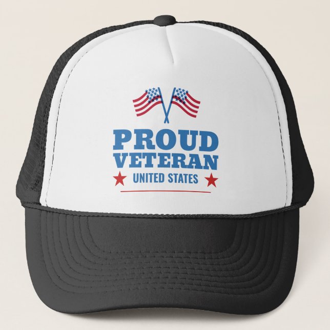 Gorra De Camionero Veterano orgulloso de Estados Unidos (Anverso)