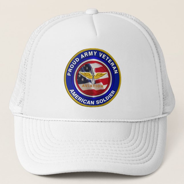 Gorra De Camionero Veterano soldado de aviación del ejército orgullos (Anverso)