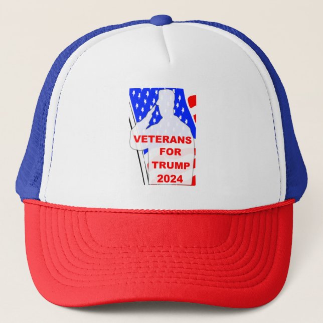 Gorra De Camionero Veteranos De Trump 2024 (Anverso)