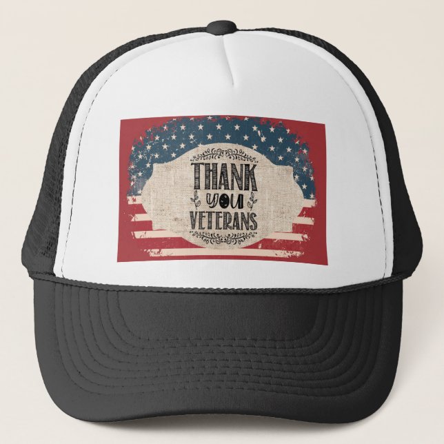 Gorra De Camionero Veteranos: Gracias (Anverso)