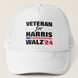 Gorra De Camionero Veteranos personalizados de las elecciones Harris