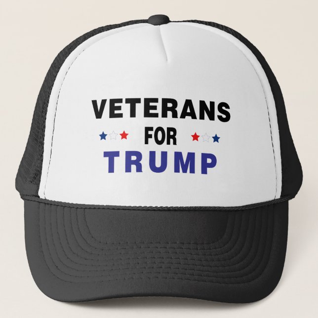 Gorra De Camionero Veteranos Por Trump (Anverso)