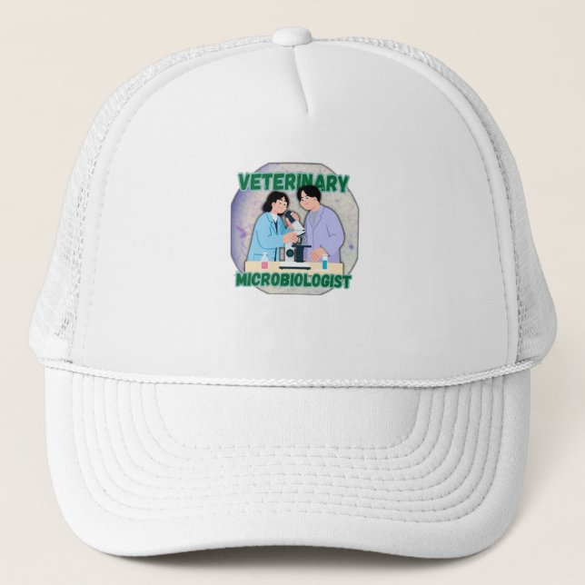 Gorra De Camionero Veterinary Microbiologist – Lab Science Design (Anverso)