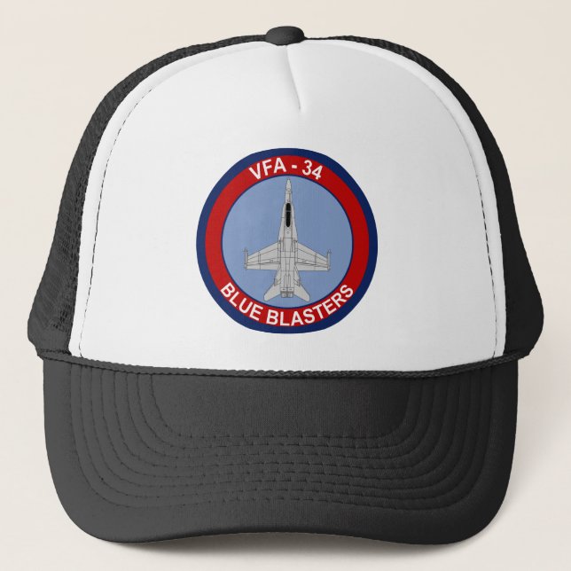 Gorra De Camionero VFA - 34 Escuadrón de combate - Azulejos azules (Anverso)