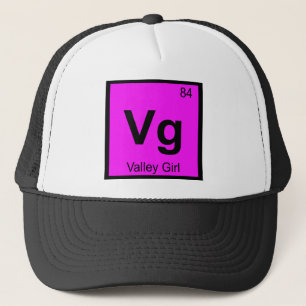 Gorra De Camionero Vg - Valley Girl Química Símbolo de la Tabla Perió