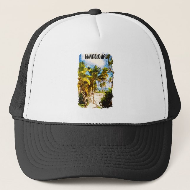Gorra De Camionero Viaje a isla tropical del Caribe de Guadalupe (Anverso)