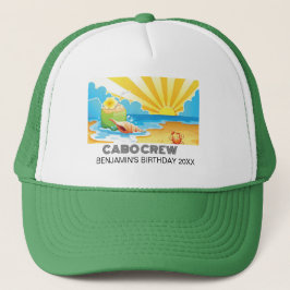 Gorra De Camionero Viaje de cumpleaños atardecer retro Crew de cumple