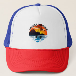 Gorra De Camionero Viaje de madre hija, atardecer tropical