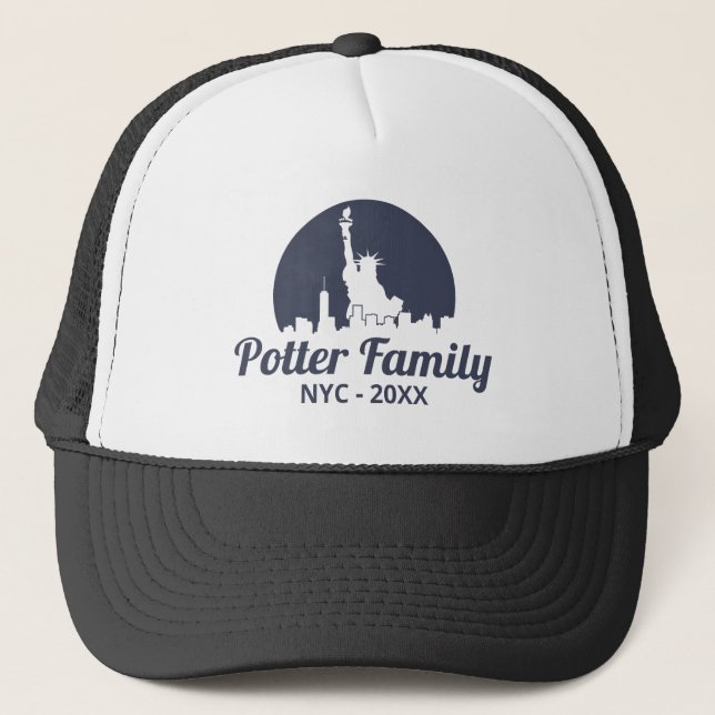 Gorra De Camionero Viaje familiar de Nueva York (Anverso)