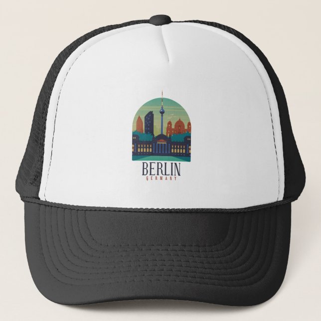 Gorra De Camionero Viajes de cosecha de Berlín Alemania (Anverso)