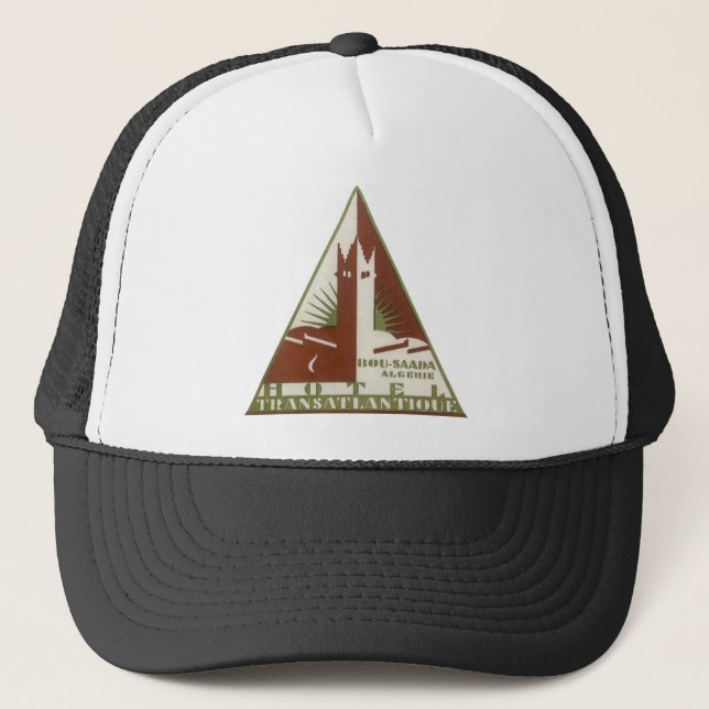 Gorra De Camionero Viajes de época, Hotel Trans Atlantique, Argelia (Anverso)