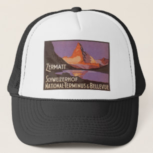 Gorra De Camionero Viajes vintage, montaña Matterhorn en Suiza