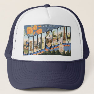 Gorra De Camionero Viajes vintage, saludos de lapidarios de Californi