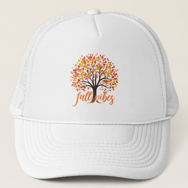 Gorra De Camionero Vibes de caída - Árbol de caída cómodo (Anverso)