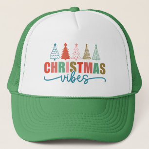 Gorra De Camionero Vibes de navidades - Diseño de árboles de vacacion