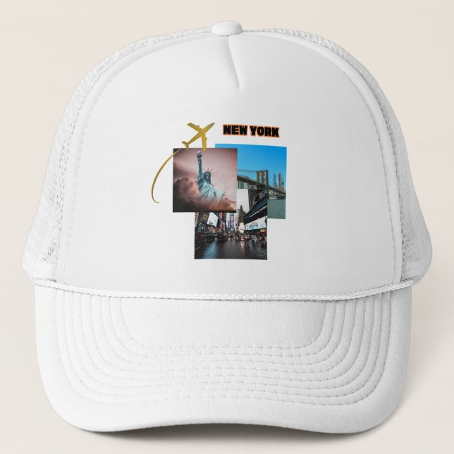 Gorra De Camionero Vibes de Nueva York - Collage de viajes urbanos (Anverso)