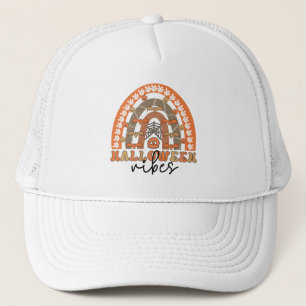 Gorra De Camionero Vibraciones de Halloween Boho Arcoíris Otoño Hallo