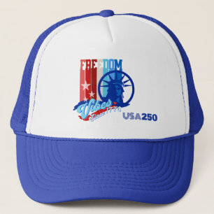 Gorra De Camionero Vibraciones de Libertad Patriótica USA 250 