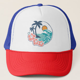 Gorra De Camionero Vibraciones de Verano Atardecer de Playa, Atardece