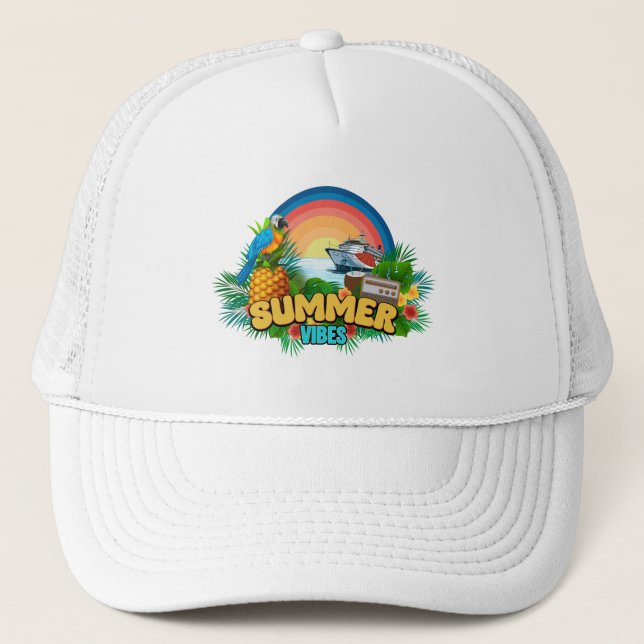 Gorra De Camionero Vibraciones de Verano Playa (Anverso)
