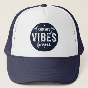 Gorra De Camionero Vibraciones de Verano por Siempre Texto Blanco y A