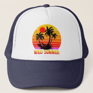Gorra De Camionero Vibraciones Salvajes Retro de Verano con Diseño de