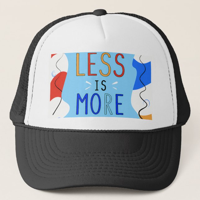 Gorra De Camionero Vibrant "Less Is More" Abstract Graphic (Anverso)