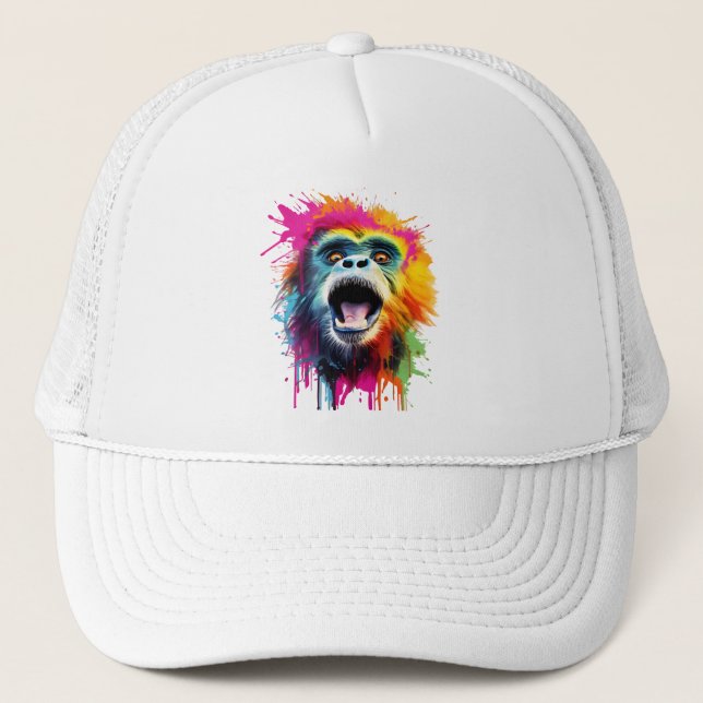 Gorra De Camionero Vibrante cara de mono (Anverso)