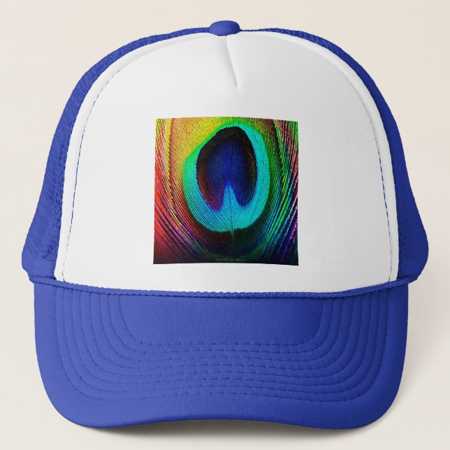 Gorra De Camionero Vibrante Feather Peacock (Anverso)