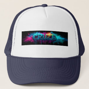 Gorra De Camionero Vibrante logotipo "Cruze" con polvo colorido