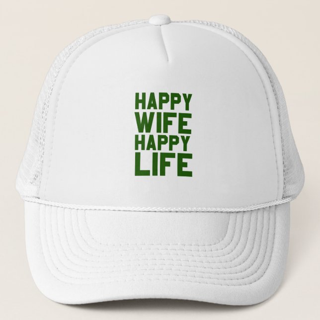 Gorra De Camionero Vida feliz de la esposa (Anverso)