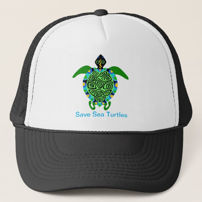 Gorra De Camionero Vida silvestre - Save Sea TURTLES - Animal activis (Anverso)